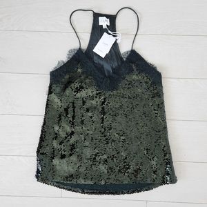 NWT Cami NYC Racer Sequin Tank